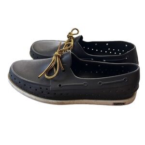 Native Mens Howard Loafer in Brown With Laces Rubber Slip On Size 12